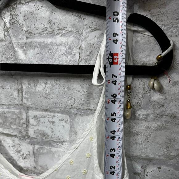 Solid & Striped White Sheer Tank Midi Floral Embroider Cover Up Dress Shells XS - Picture 8 of 8